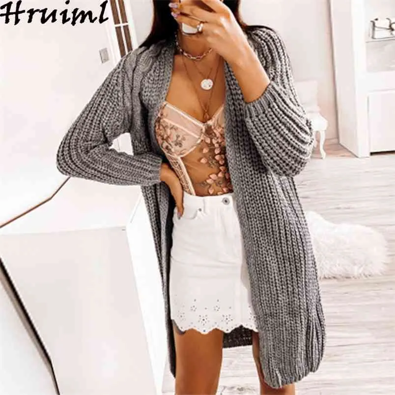 Plus Size Winter Clothes for Women Long Sweater Cardigan Womens Knit Sweaters Sleeve Top Fall Solid Casual Loose 210513