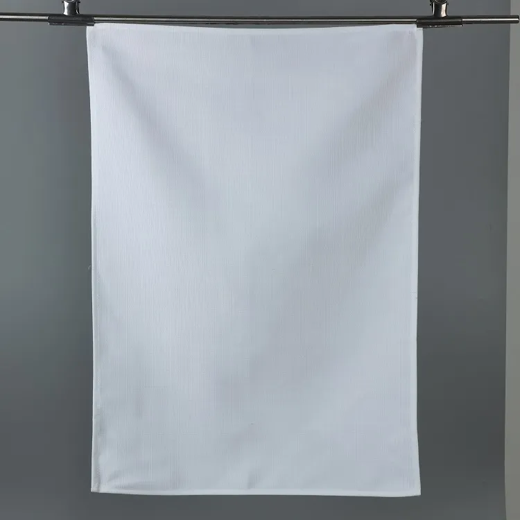 Zwykła biała ściereczka kuchenna 100% poliester czysty ręcznik kuchenny z lnianym wyglądem do sublimacji