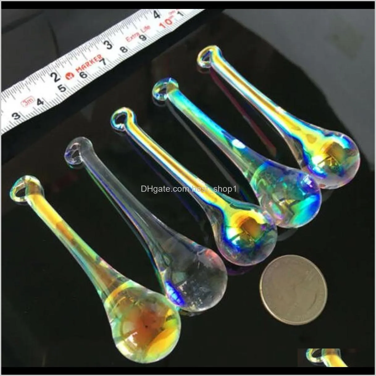 5x crystal raindrop chandelier glass prism drop icicle diy pendant suncatcher hanging waterdrop 80mm ornament h wmtqux