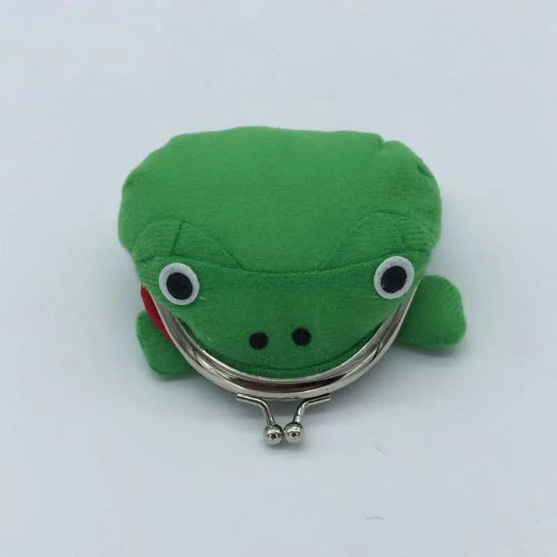 1PCS Frog Shape Cosplay Green Animal Bag Coin Purse Wallet Soft Furry Plush Purse Gift Smart Wallet Mini Slim Card Wallet 1008 X2