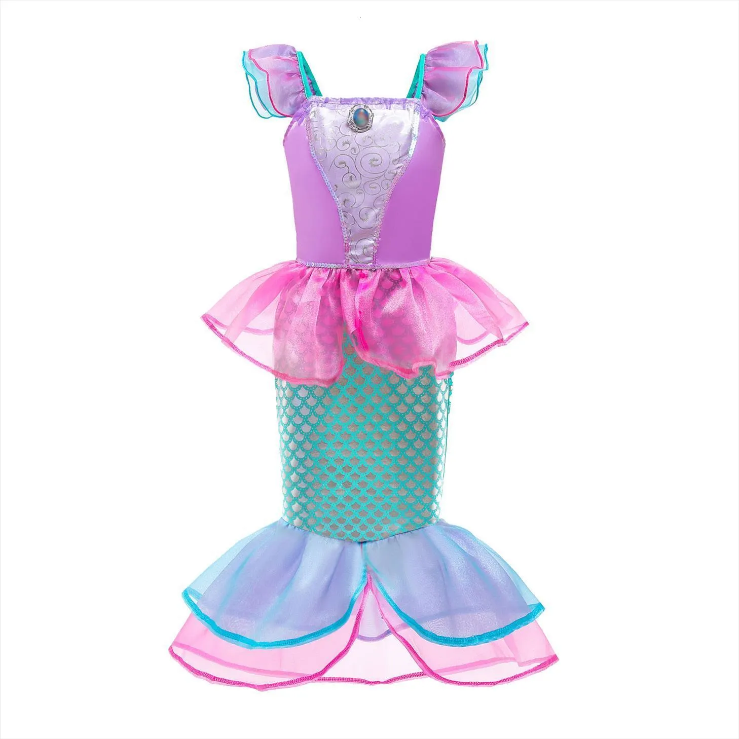 Ragazze Little Mermaid Ariel Girl Dress Princess Cosplay Costumi