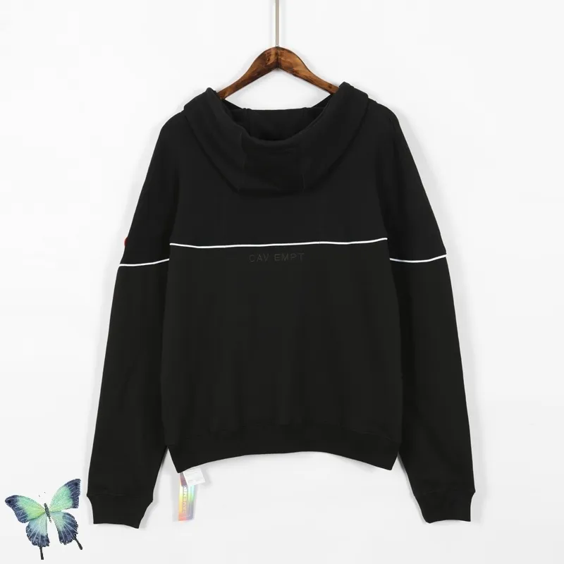 Cavempt White Line Black Samurai comfrt hoodie - High Quality 