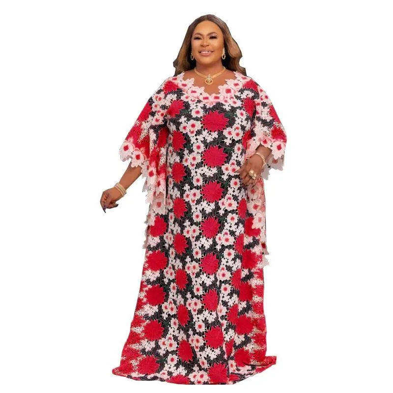 Этническая одежда Элегантное платье для женщин Дашики Весна плюс Размер Сексуальные вечеринки Дамы Ланвис Рукав Вышивка Африканская Фея мечта