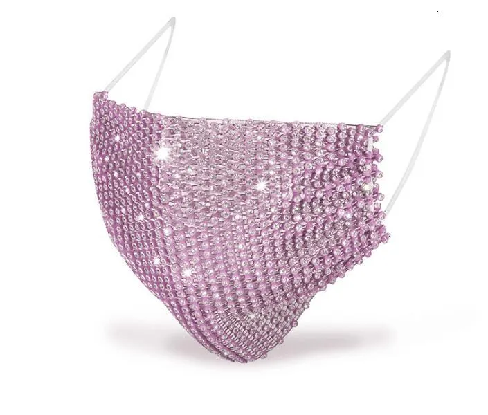 Kwaliteit Rood Zwart 50 Stks Mode Kleurrijke Maskers Bling Diamond Party Rhinestone Grid Netto Wasbaar Sexy Hollow for Women Lamy