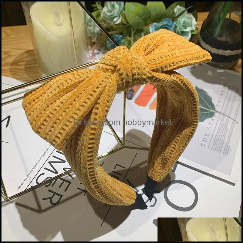 Winter Warm Knitted Headbands For Women Girls 2021 Fashion Bow Knotted Hairbands Hair Hoop Female Hair Accessories