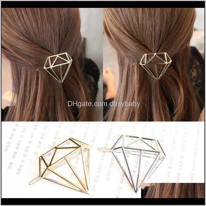 Зажимы Barrettes Jewelry Drop Delivery 2021 Металлиовый бриллиант Dia Pin Clip в стиле Boho прекрасные девочки женские дети золотые аксессуары для волос