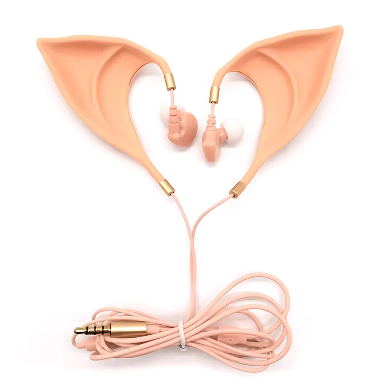 3.5mm Cosplay Avatar Elf Ear Vorm Latex Oortelefoons In-Ear Fairy Pixie Oortelefoon Meisje Wired Gaming Hoofdtelefoons met Microfoon voor Smartphone MP3