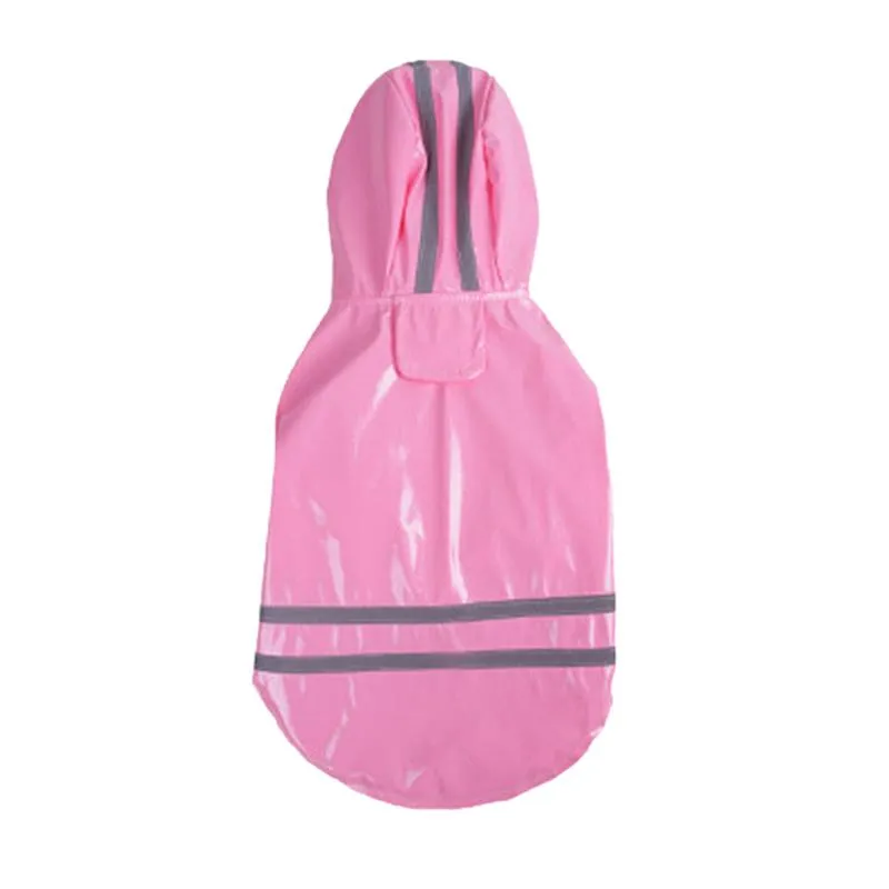 Abbigliamento per cani Cappotto antipioggia per animali domestici Impermeabile con cappuccio solido per esterni Giacca impermeabile per cuccioli Abbigliamento moda Rosa L