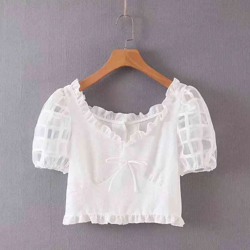 Tulle Tops Womens Designer Crop Tops: Summer Ruffle Tops