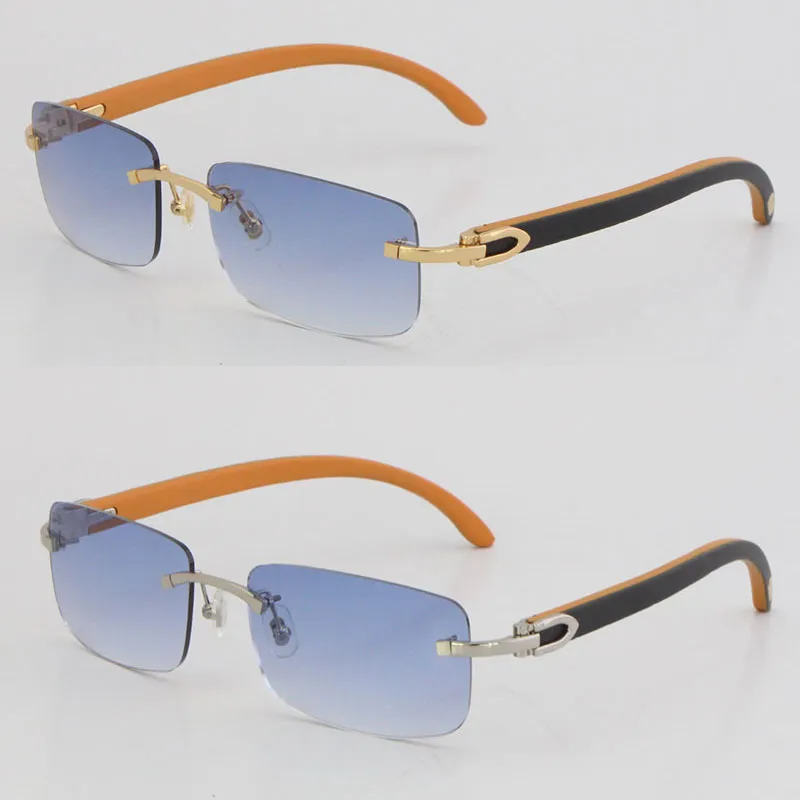 Vintage Rimless Wooden Garrett Leight Sunglasses With C Decoration
