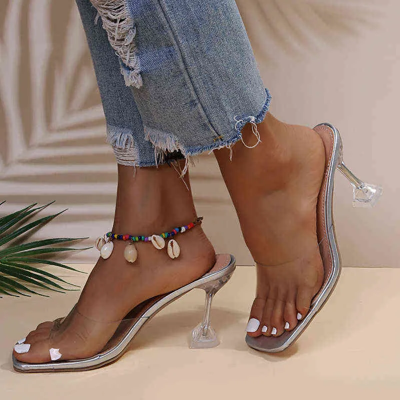 Large women`s shoes summer 2022 women`s thin heels fashion sandals slippers women`s large