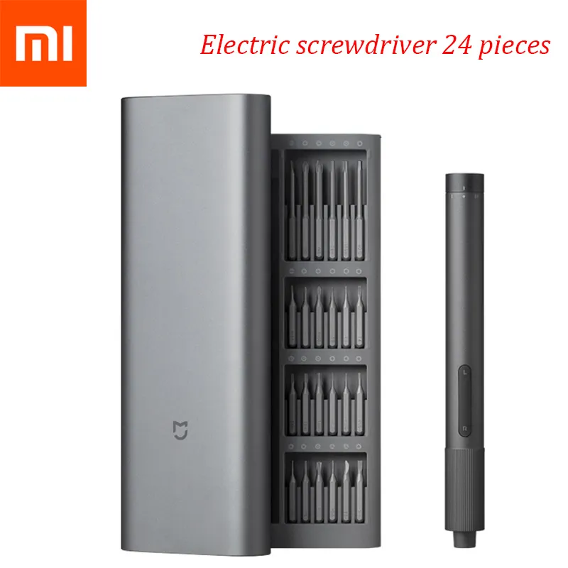 Xiaomi Mi skruvmejselsats Elverktygssatser Elektriska precisionsskruvmejslar-kit 2 växelmoment 400 skruv 1 typ-C Laddningsmagnetisk aluminiumlåda Box 24 S2