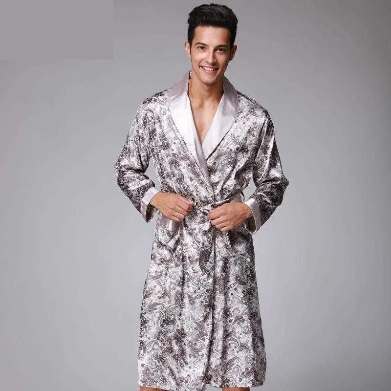 Men's Satin Robe with Shorts Belt Pocket Silk Bath Robe Luxurious Kimono  Nightgown Pajamas Bathrobes Plus Size - Walmart.com