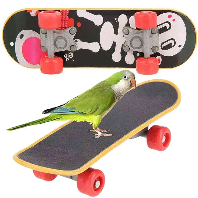 パズルセットの新しいトロリーベルボールフェルールオウムスケートボード鳥教育トレーニングのおもちゃのためのトイ