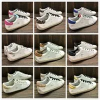 Italy Golden Women Casual shoes luxury SuperStar Sneakers Sequin Brand Classic White Do-old Dirty Designer Shoe gold sparkle foxing