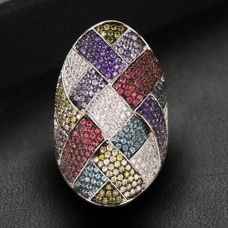 Обручальные кольца Godki 2021 Модный поворот Крестовое кольцо для женщин Многоцветные Кубические Циркон Пальцы Шарны Шарма Богемные Пляжные Ювелирные Изделия