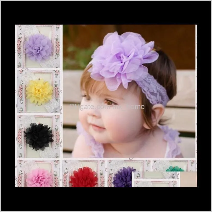 baby girls flower children floral chiffon hollow lace hair band girl hair accseeories kids headbands d5733