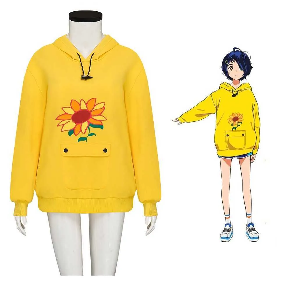 Anime Wonder Priority Priority Ohto Ai Hoodie Unisex Yellow Loose Style Pullover AI Bluza Cosplay Stroje Y0903