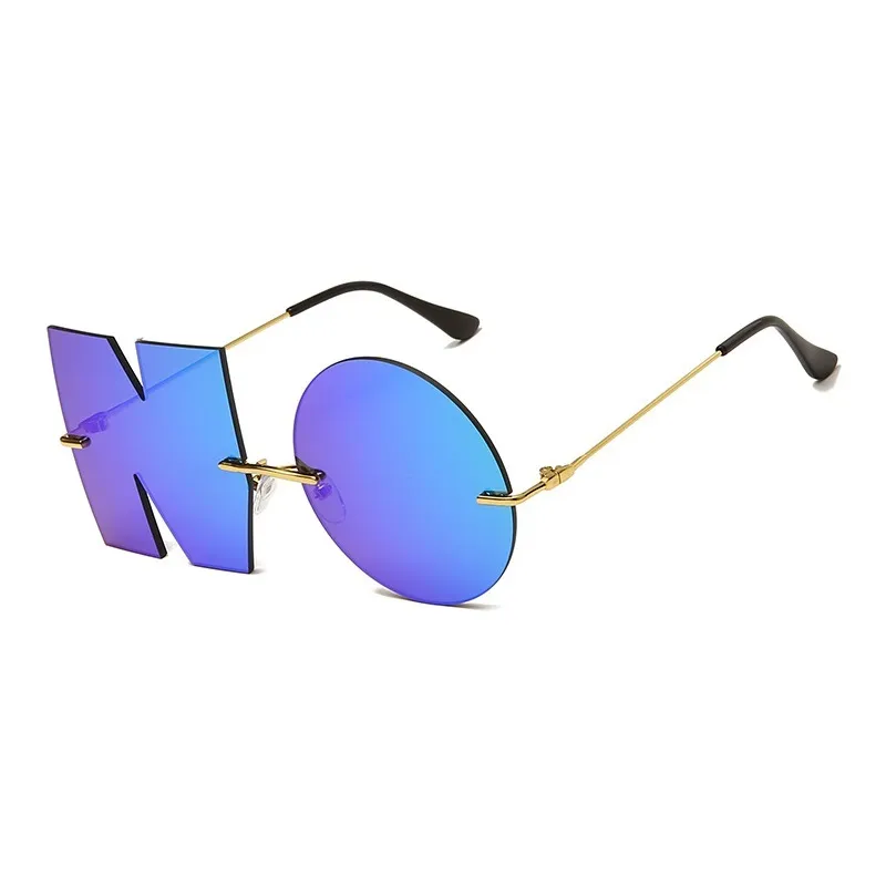 Tasarımcı Çerçevesiz Güneş Gözlüğü Rave Parti Moda Hiçbir Tasarım Erkekler Ve Kadınlar için Güneş Gözlükleri Şık Serin Shades UV400