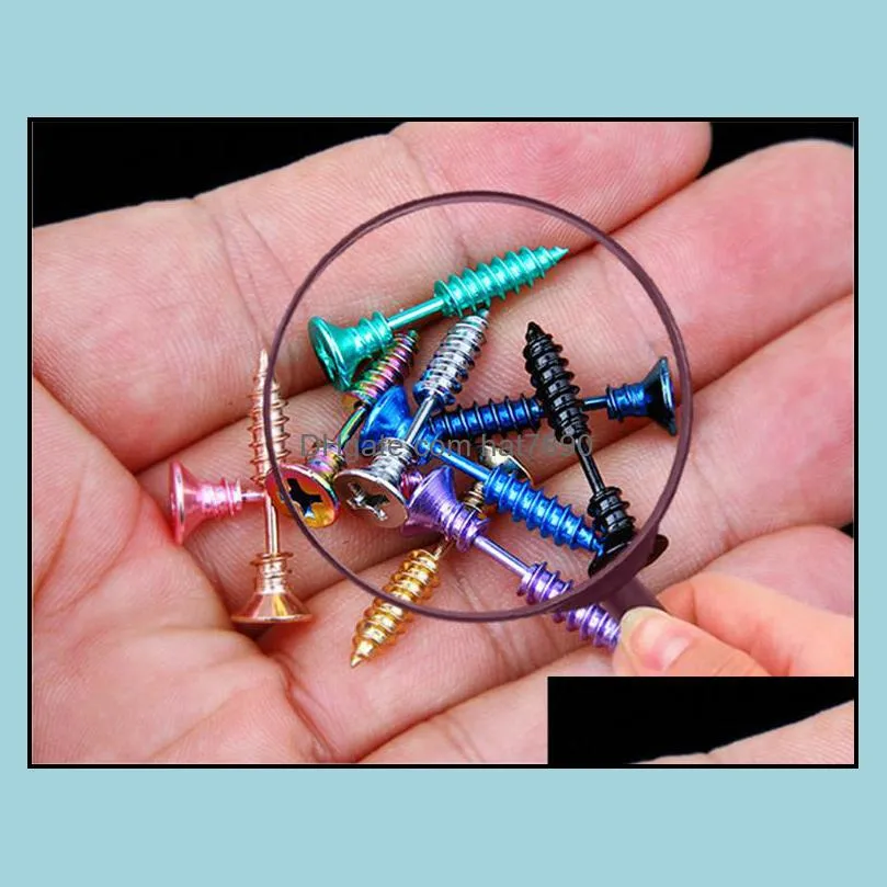 10 color Body Jewelry Piercings titanium steel Screw bolt Belly Rings Tongue Lip Piercing Stud earrings 60pcs T1C137