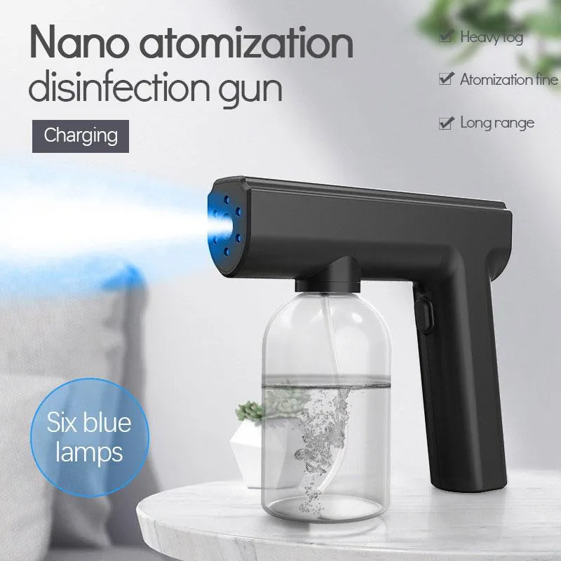 Equipamentos de rega 300ml portátil Sanitizer elétrico pulverizador azul luz recarregável nano vapor spray de água pistola de desinfecção da casa