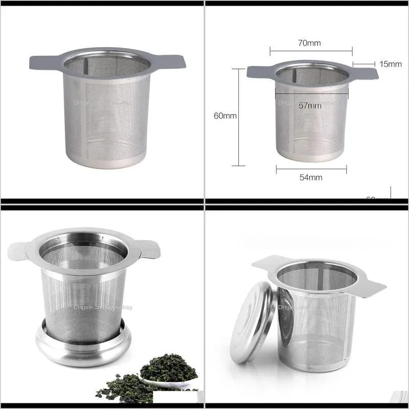 tea infusers basket reusable fine mesh tea strainer lid tea and coffee filters stainless steel with 2 handles