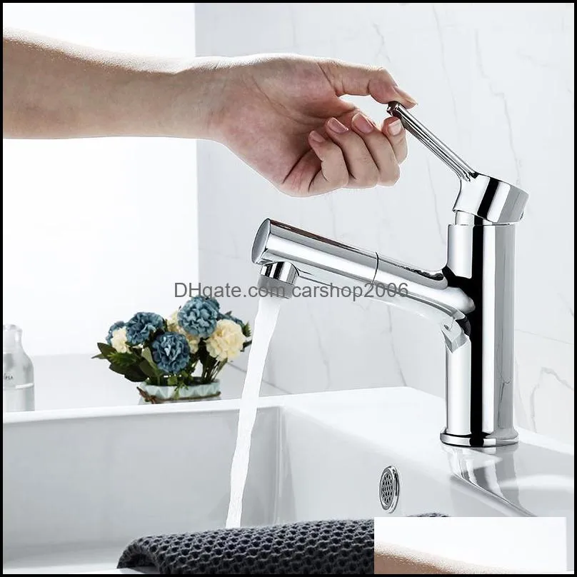 Bathroom Sink Faucets Basin Faucet Single Handle Mixer Taps Black Color Deck Mounted And Cold Water Tap