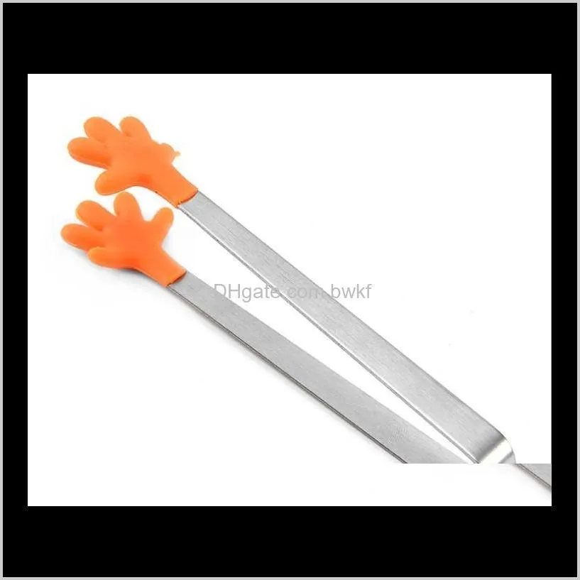 small palm stainless steel tongs creative silicone clip ice non-slip clip mini food clip silicone square cake barbecue tool