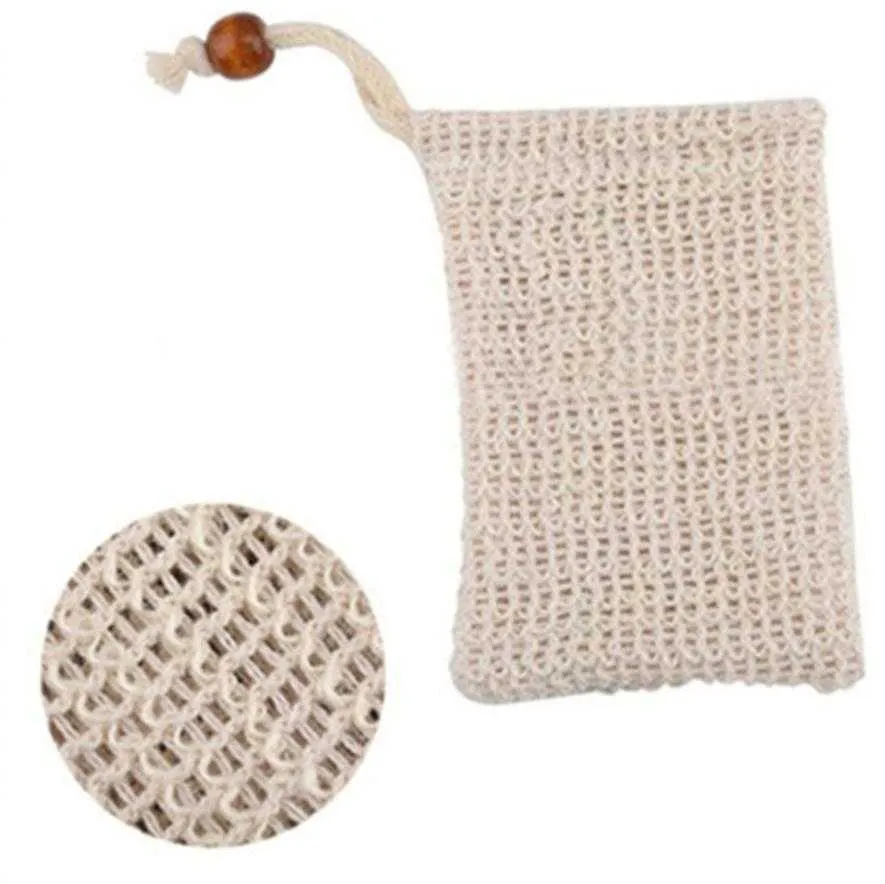 Natural Exfoliating Mesh Soap Saver Sisal Soap Saver Bag Pouch Holder For Shower Bath Foaming And Drying Shower bag Free DHL