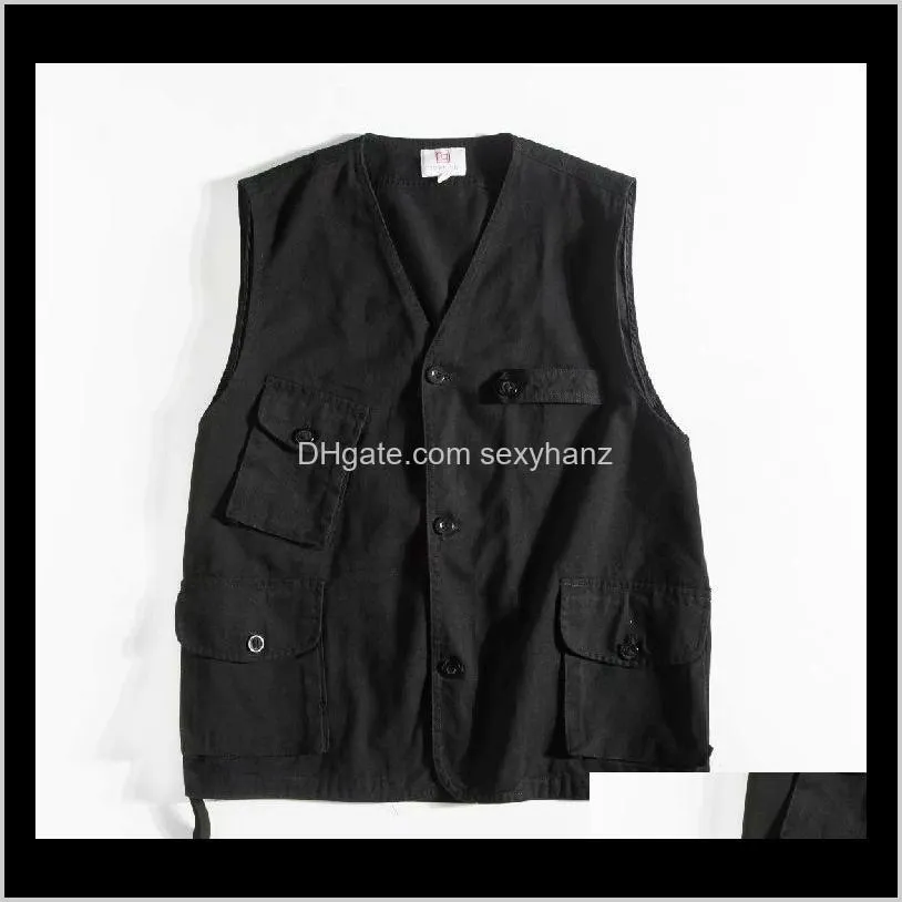 hot 2020 original american vest casual loose tide brand neutral couple multi-pocket tooling vest men and women jacket