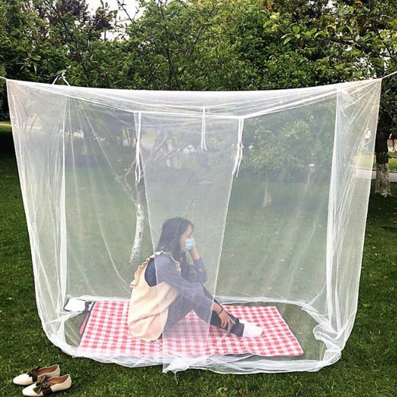 昆虫のテントの外のシングルドアホワイト蚊帳口座を運ぶのに便利な携帯用屋外キャンプ