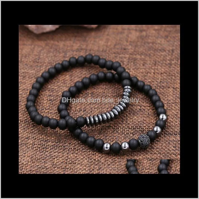 norooni 3pcs/set uxury fashion crown charm bracelet natural stone for women and mens pulseras masculina gifts gift .