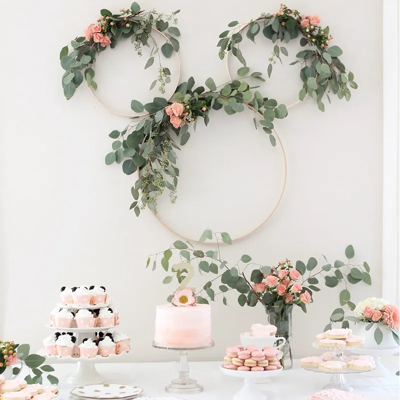 10 40cm Gold Iron Metal Ring Hoop Wreath Garland Floral Wreath