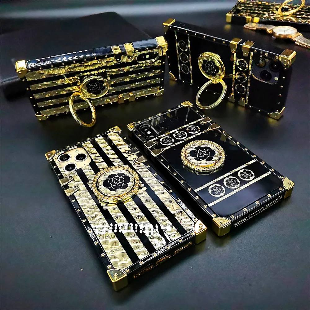 Glitter Luxury Square Iphone 11 Case Gold Square Case For Iphone