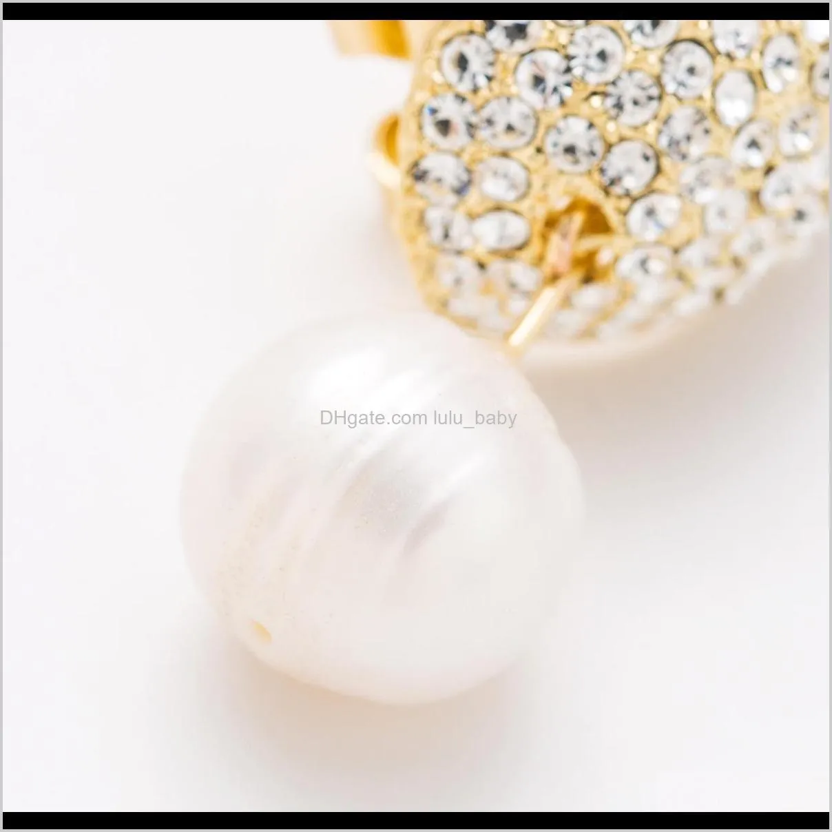 exquisite full diamond pearl earrings new alloy simple earring bohemia