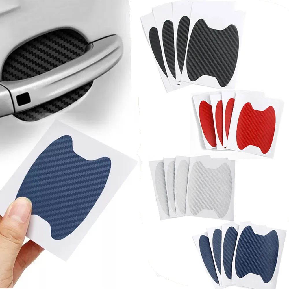 4PCS Sticker, Carbon Fiber Anti-Scratches Car Door Cup Protector,  Non-Marking Auto Door Handle Protective Film, Universal for Most Car  Handles