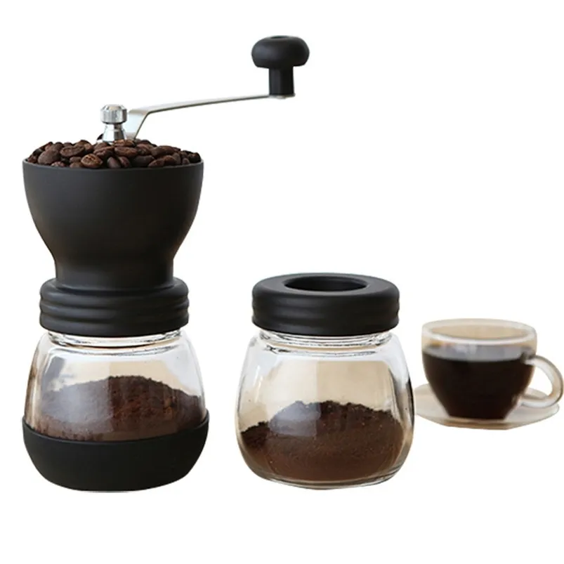 Retro Manual Coffee Grinder Hand Mill ware Beans Pepper Spice Tank Portable Machine 210423