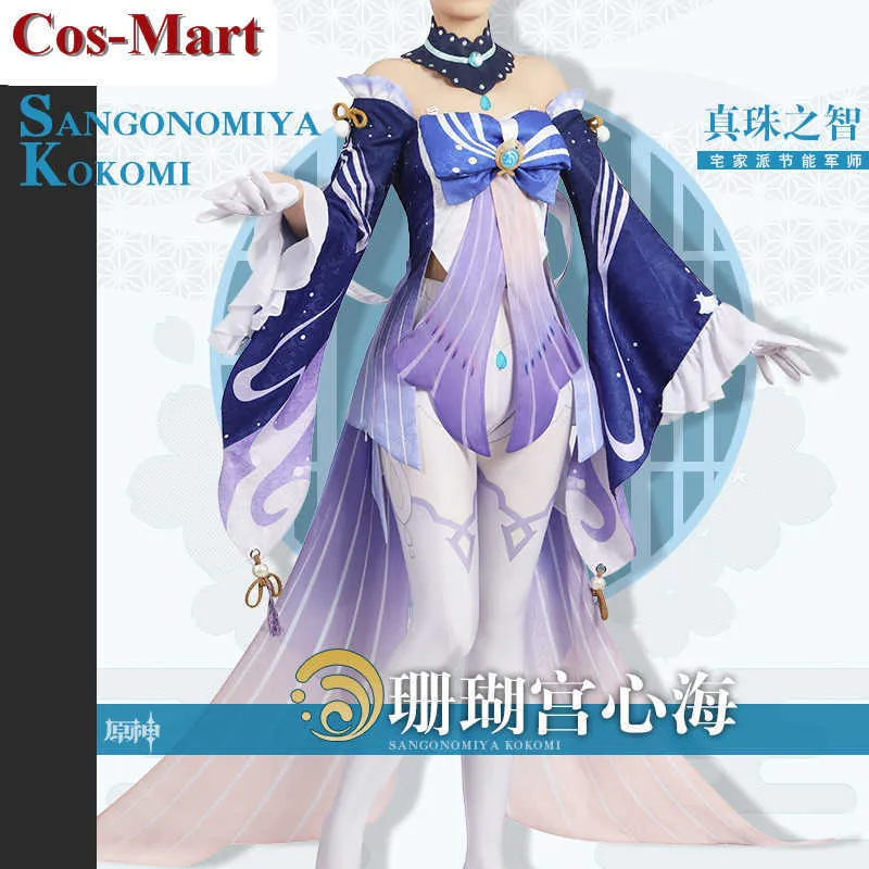 Game Genshin Impact Sangonomiya Kokomi Cosplay Costume Sweet Elegant Dress Unisex Activity Party Role Play Clothing Custom-Make Y0903