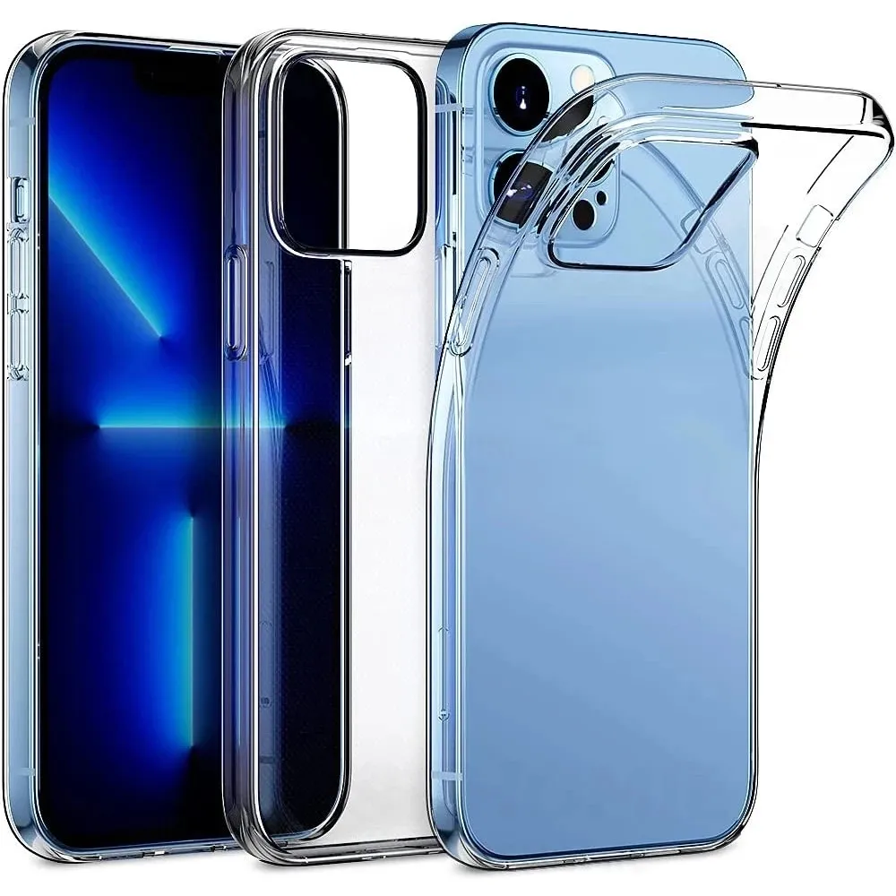 حالات الهاتف الخلوي الشفافة تغطية خلفية فائقة السيليكون الناعم الناعم TPU CASE لـ iPhone 7 8 Plus XR XS MAX 11 12 13 14 Pro Samsung HTC LG Android هاتف