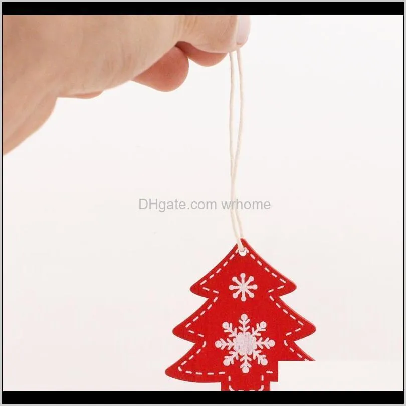 Wooden Crafts Creative Color Pattern Christmas Pendant Home Decoration Christmas Tree Diy Decorative Props Accessories Tree1