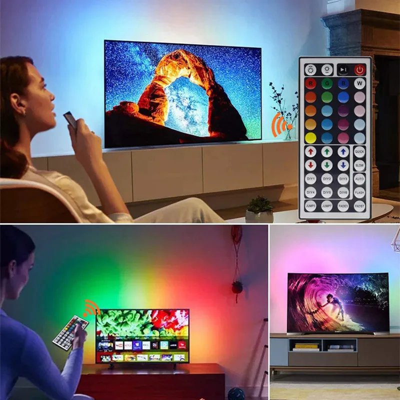 5m 10m LED -remsa RGB 3535 5V rumsljus TV Backlight LED Magic Home Bluetooth Controller luces LED -belysningstång med batterier D3.0