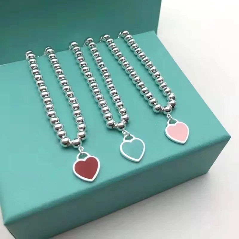 Nuovi gioielli di lusso da donna amore 925 fili smaltati in argento braccialetto di perline accessori moda regali di festa