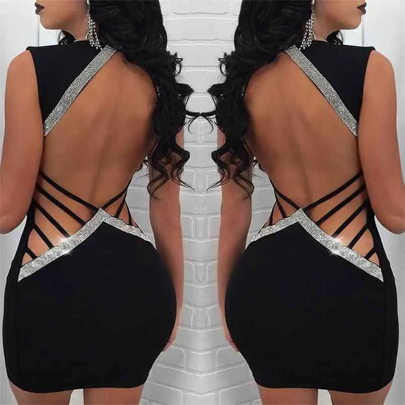Elegant Sequin Mini Dress Sexy Deep V-Neck Bodycon Bandage Dress