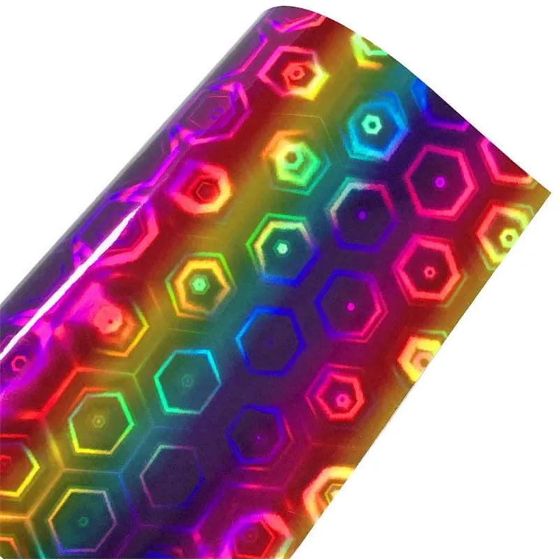 Car window stickers glass rainbow gradient PET handmade DIY customizable self-adhesive cover light reflective holographic laser film Wholesale A02