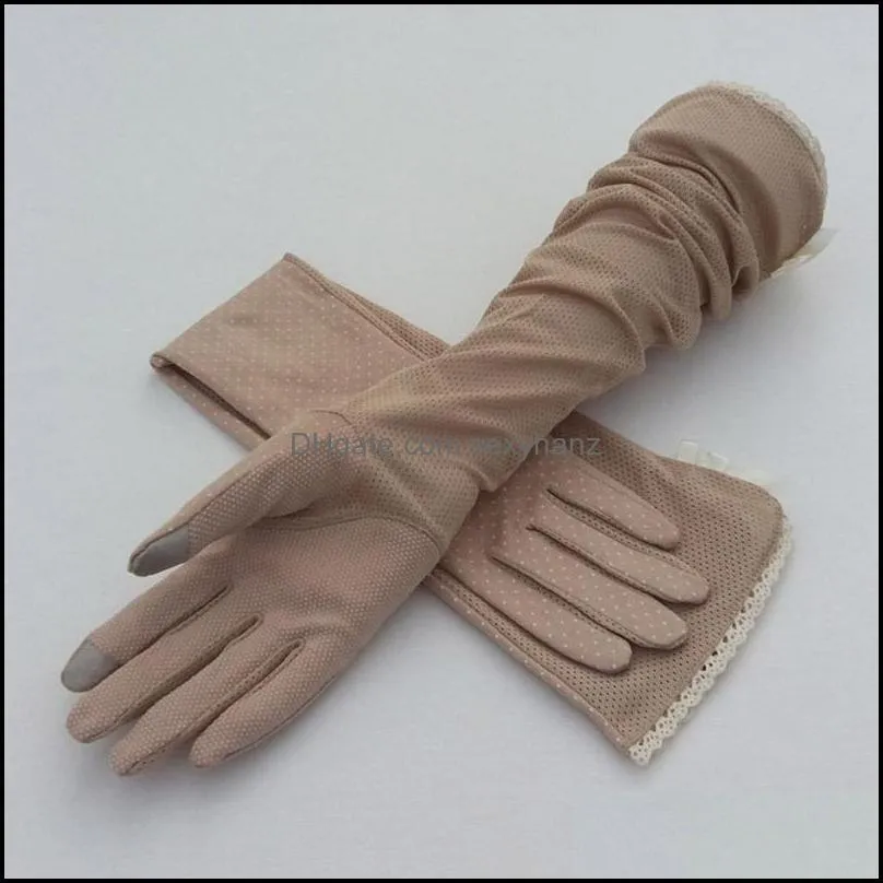 Female Sports Fitness Cycling Sunscreen Touch Screen Long Full Finger Gloves Women Cotton Fashion Half Finger Driving Gloves B911