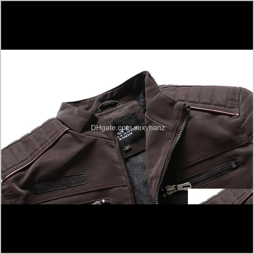autumn winter men`s leather jacket casual fashion stand collar motorcycle jacket men slim pu leather coats