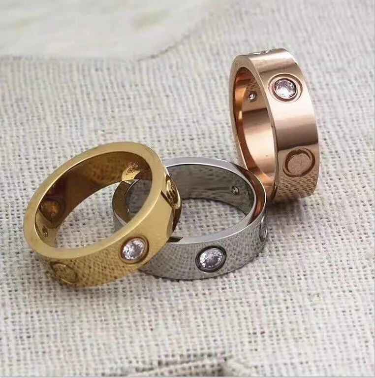 4mm 5mm titanium steel silver love ring men and women rose gold jewelry for lovers couple rings gift size 5-11