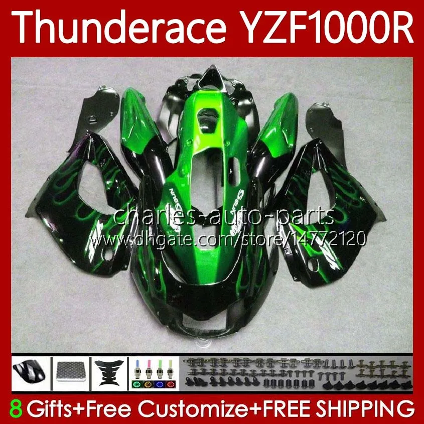 Body for Yamaha Thundeace YZF1000R YZF 1000R 1000 R Fiamme verdi 96-07 Bodywork 87No.59 YZF-1000R 1996 2003 2004 2005 2006 2007 YZF1000-R 96 97 98 99 00 01 02 02 Fireing della fiera