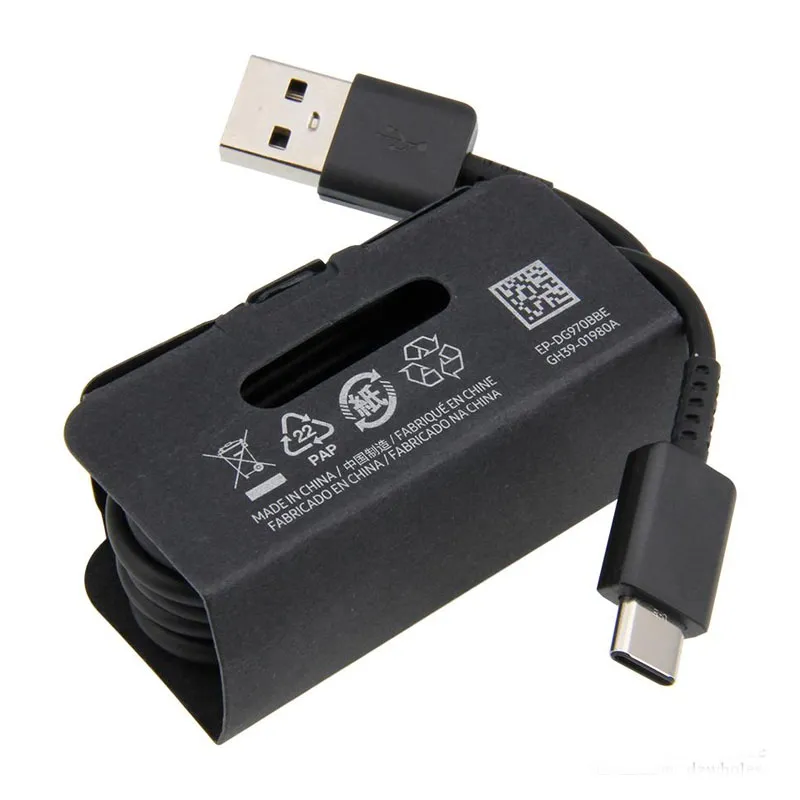 OEM Kalite USB Tipi C Kablosu 1 M 3ft 2A Hızlı Şarj Şarj Kabloları Kordon Tip-C Samsung Galaxy S8 S9 S10 S20 NOT 8 9 10 EP-DG970BBE