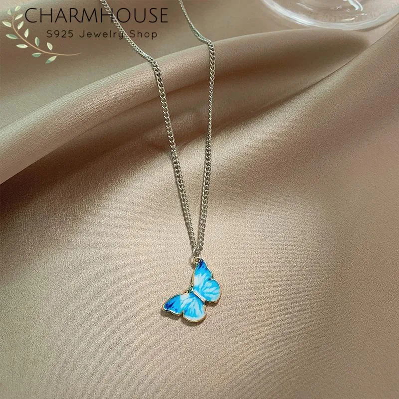 Pendant Necklaces Butterfly For Women Silver Chain & Necklace Collier Femme Choker 2021 Trendy Jewelry Accesories Bijoux